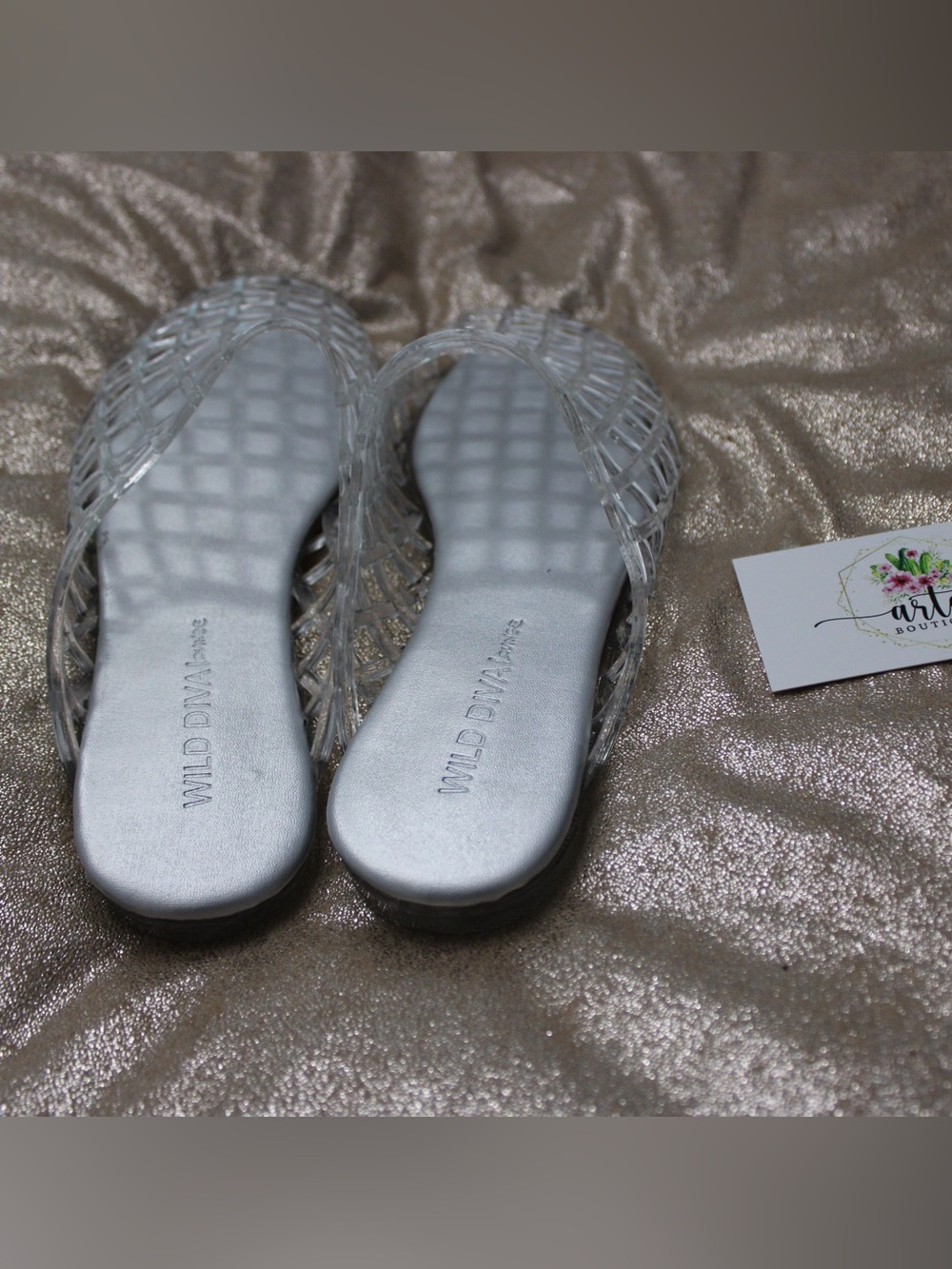 Transparent Woven Jelly mule Flats - Picture 3 of 4
